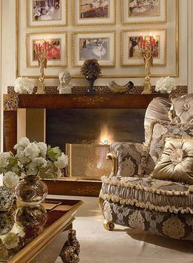 美式古桦木壁架炉PFQ欧式雕刻壁炉新典装饰柜法家式客厅具