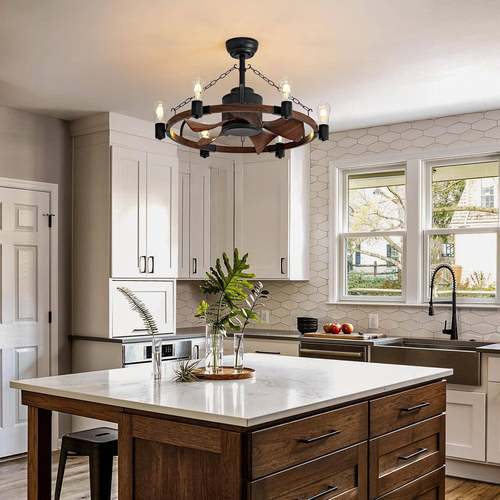 复古乡村工业lot吸979风扇灯烛艺术电顶f扇吊灯中古风客餐厅吊扇