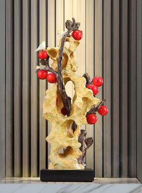 高档酒摆中式太造湖石落地件轻奢店大堂售楼处玄太湖石关景装饰平