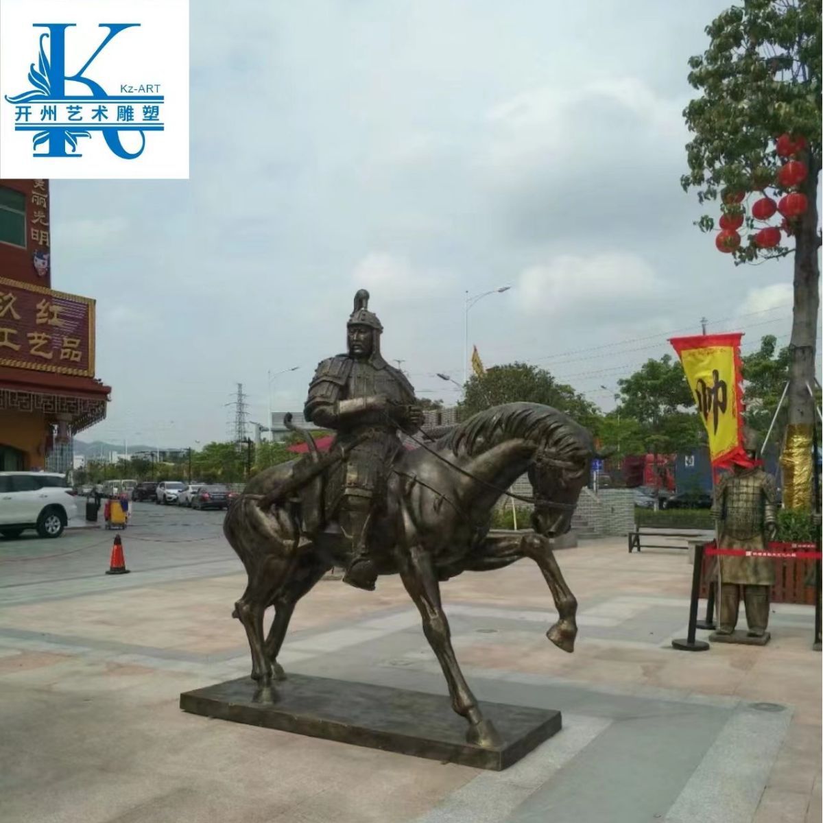 仿铜玻璃钢大型马雕塑 楼盘花园景观装饰 动物招财马摆件美陈雕塑