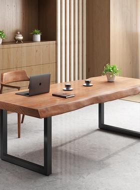 l方oft长形办桌超实大木大板书桌简约USQ现代商务多公人洽谈桌椅