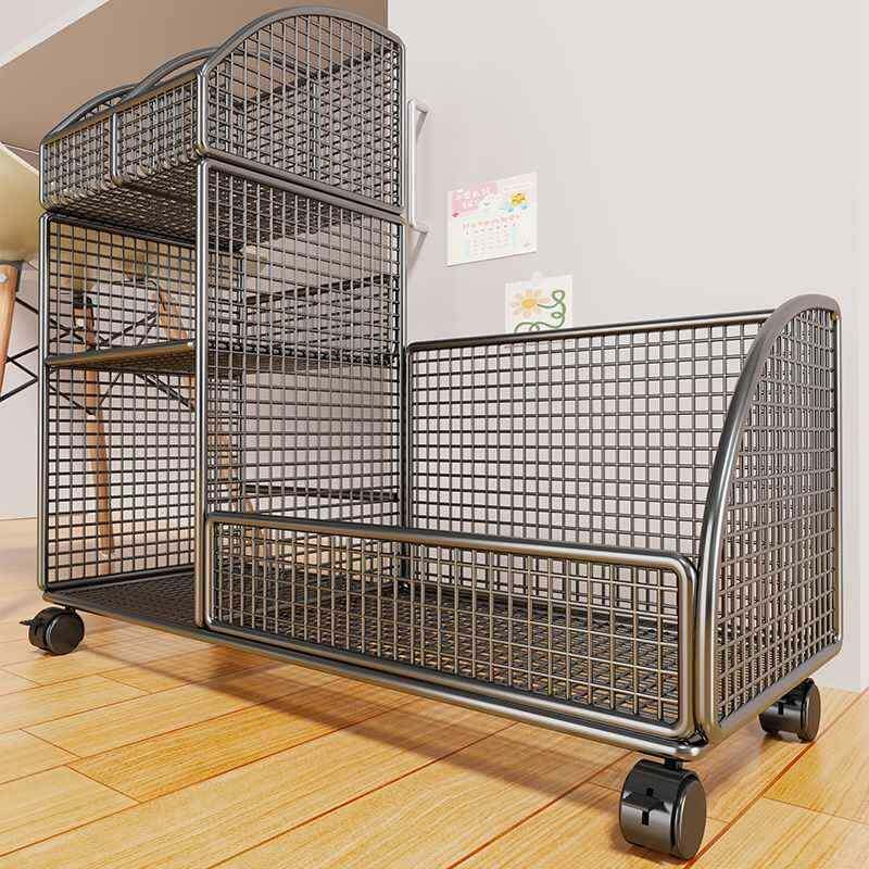 桌置物架书公桌旁小书架移动落地办桌边学生HG156154下书本书包收