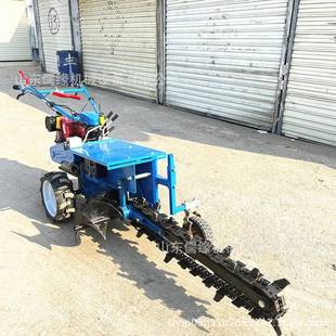 柴自链条挖沟机农用冻式 土WEB耕地果园施肥埋油管开走沟机