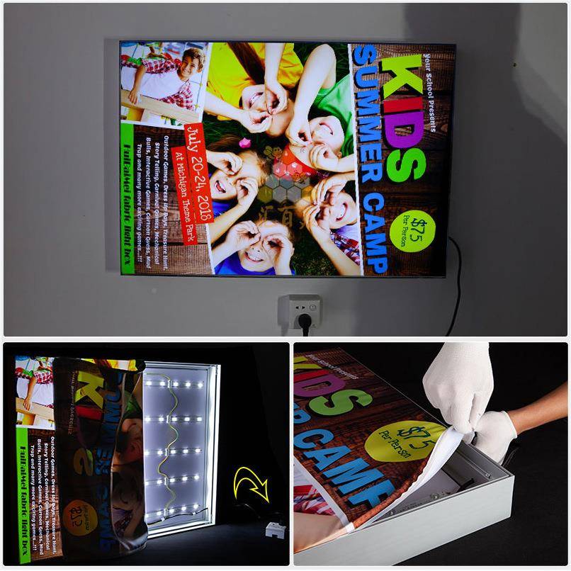 薄膜免接线220Vled超卡灯箱无框天花软灯箱服布5/6/8/10饰橱窗广