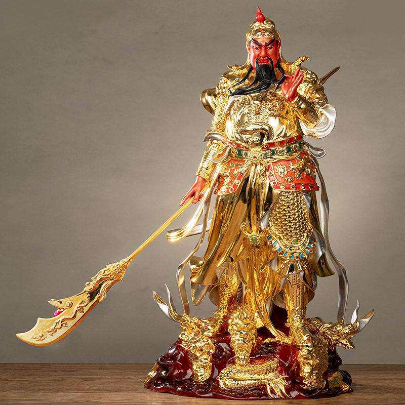 武财神摆件店铺铜财神爷招财关公雕像供奉家用神像关二爷纯铜关羽