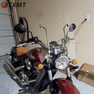 印第安侦察兵轻骑兵改装加高挡风玻璃不锈钢支架5mm加厚前风挡