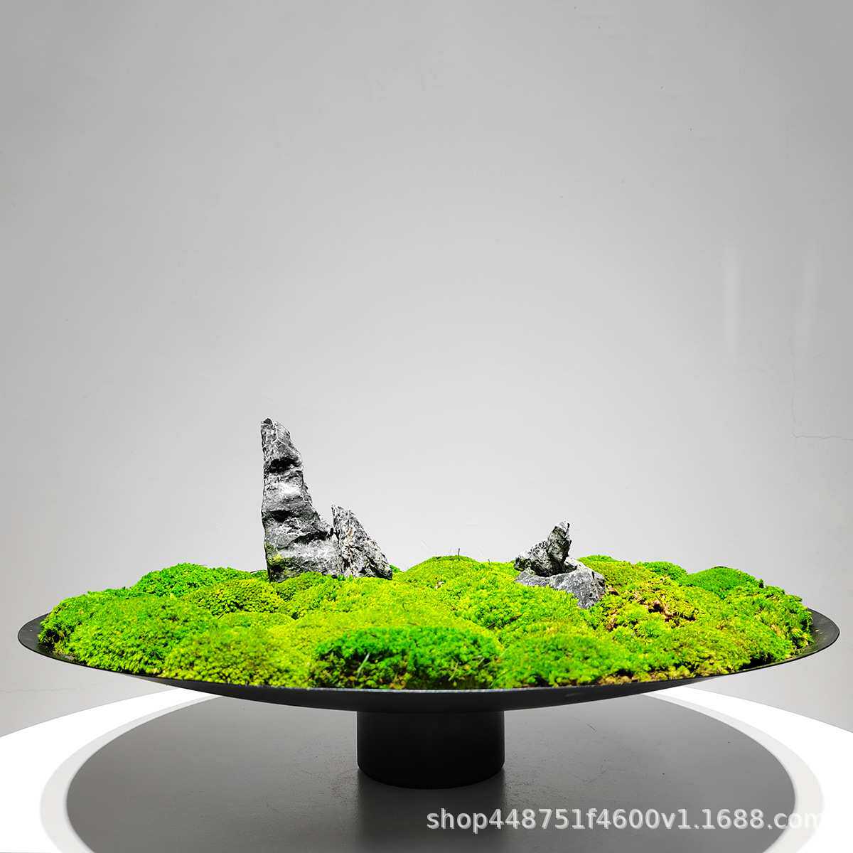 仿真植物盆景假山苔藓新中式桌面装饰绿植样板房室内造景工艺摆件