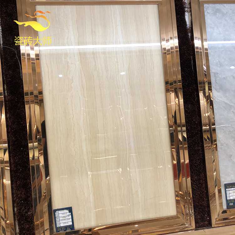 佛山大规格地砖600x1200全抛釉瓷砖黄木纹通体内外墙电视背景墙砖