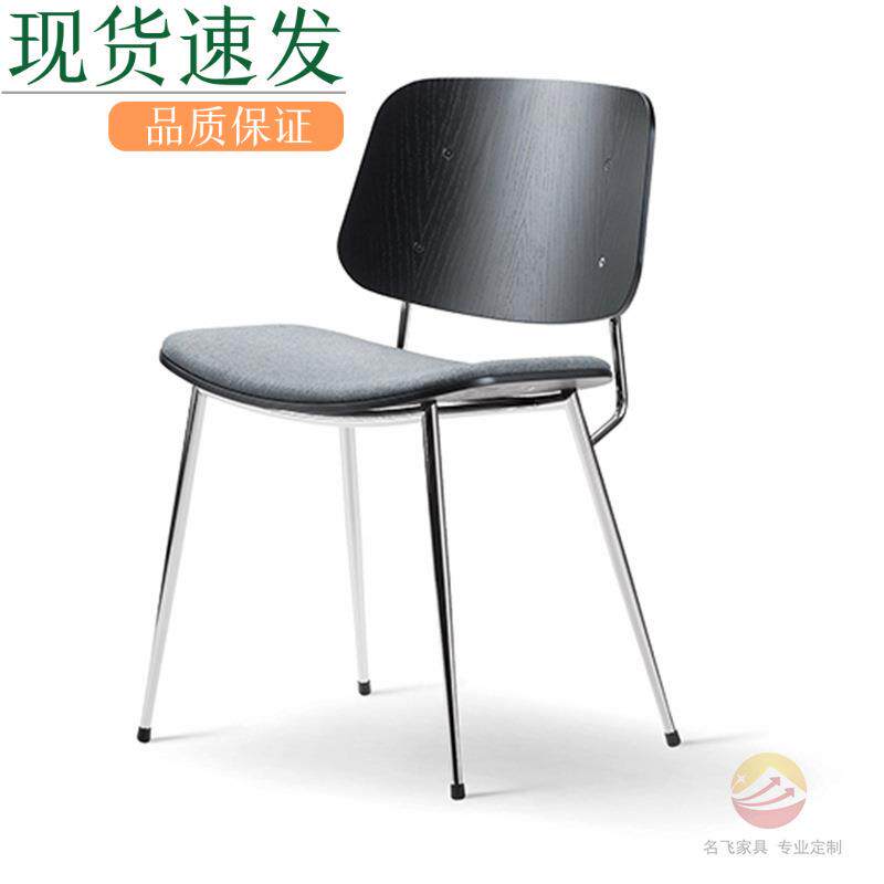 中古风餐椅客厅网红书桌靠背凳子INS咖啡厅甜品书店丹麦实木椅子