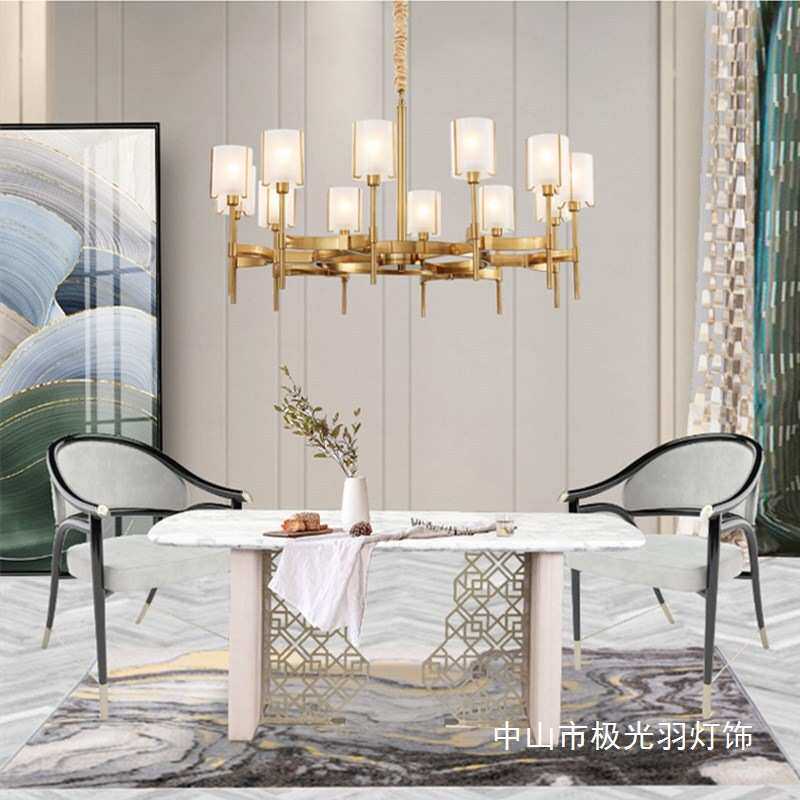 最灯饰新中式客厅吊灯 餐厅卧室灯 现代简约创意古风布艺全铜灯具