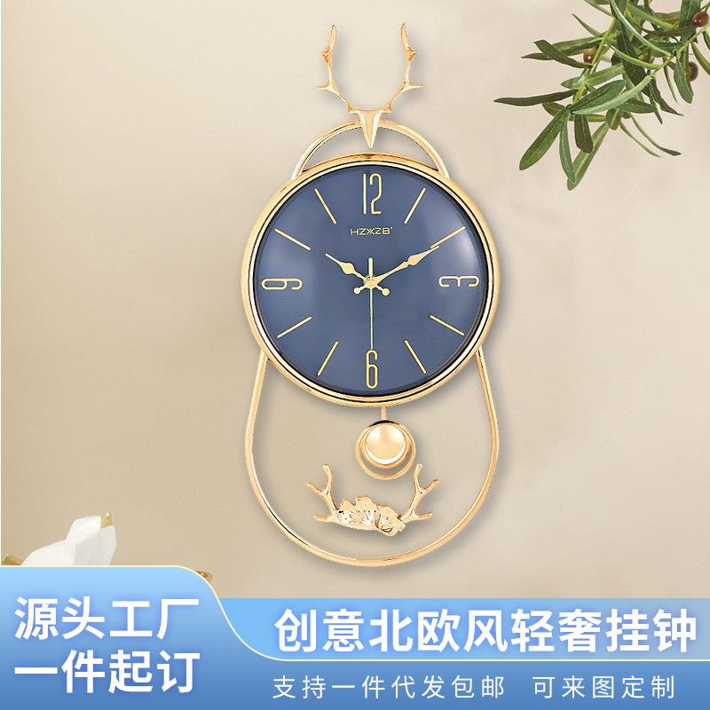 家用挂墙时钟卧室客厅时尚装饰挂钟酒店前台大厅大气创意钟表静音