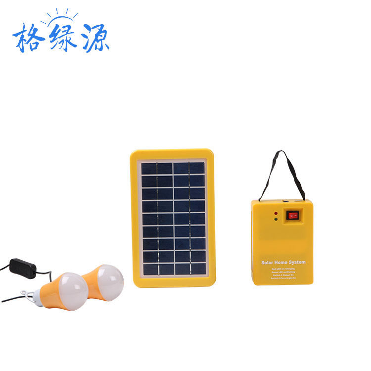 家用太阳能灯 小系统3W2灯 6V4AH户外应急照明 夜市露营节能灯泡
