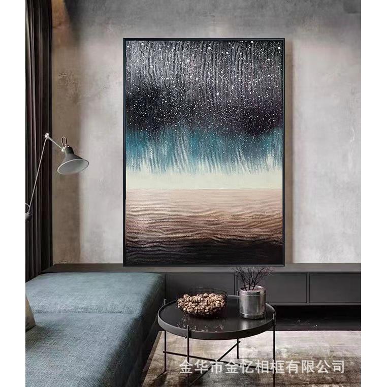 纯手绘立体肌理装饰画玄关竖款大型抽象油画高端肌理现代挂画