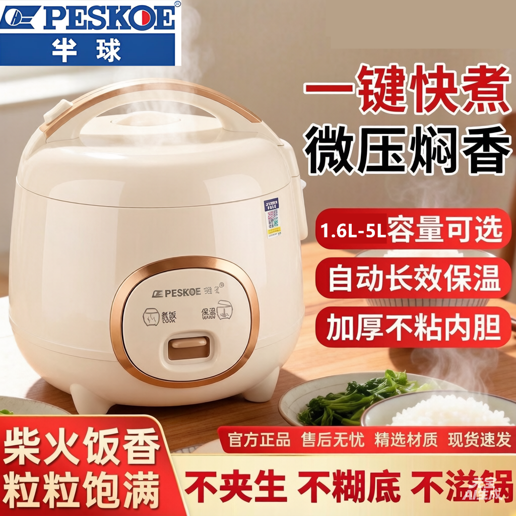 半球陶瓷釉家用2-6人电饭锅小型1.6L多功能不粘电饭煲3升学生宿舍