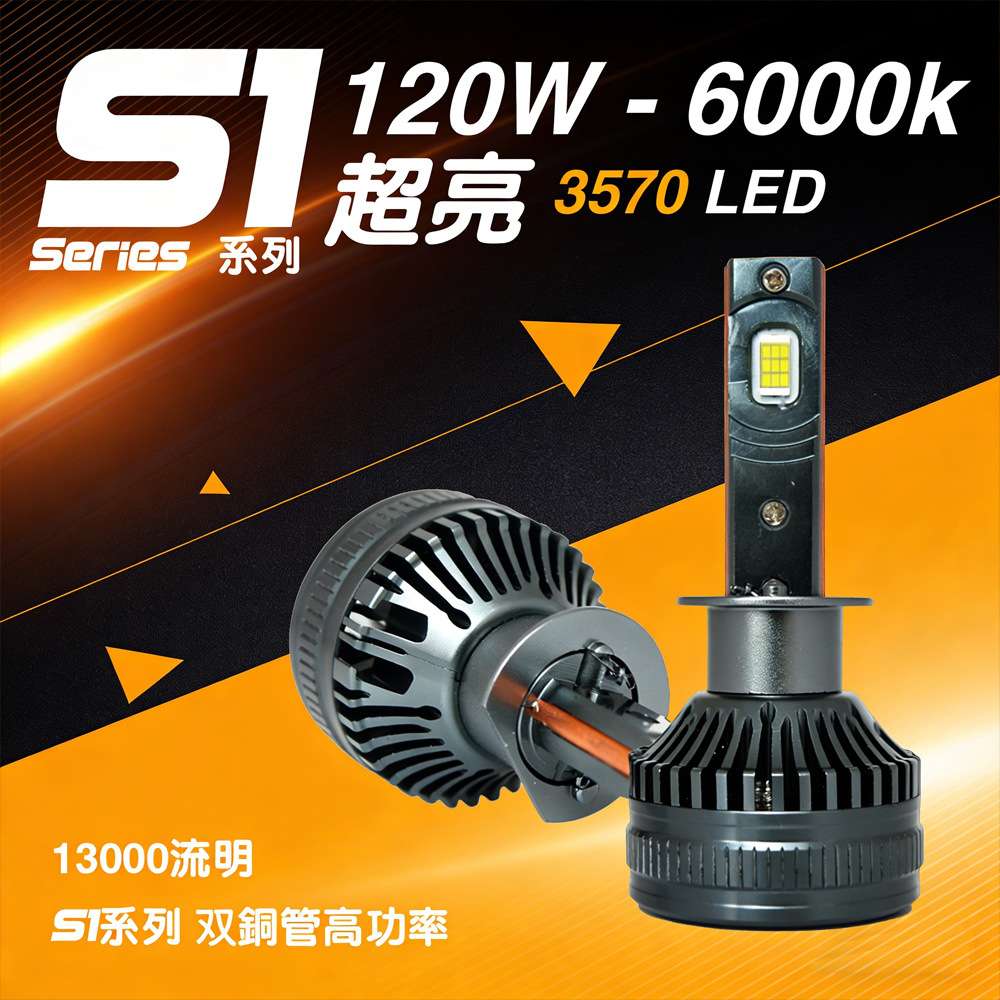 6颗灯珠超亮led汽车大灯H7改装9005远近一体H4聚光led大灯