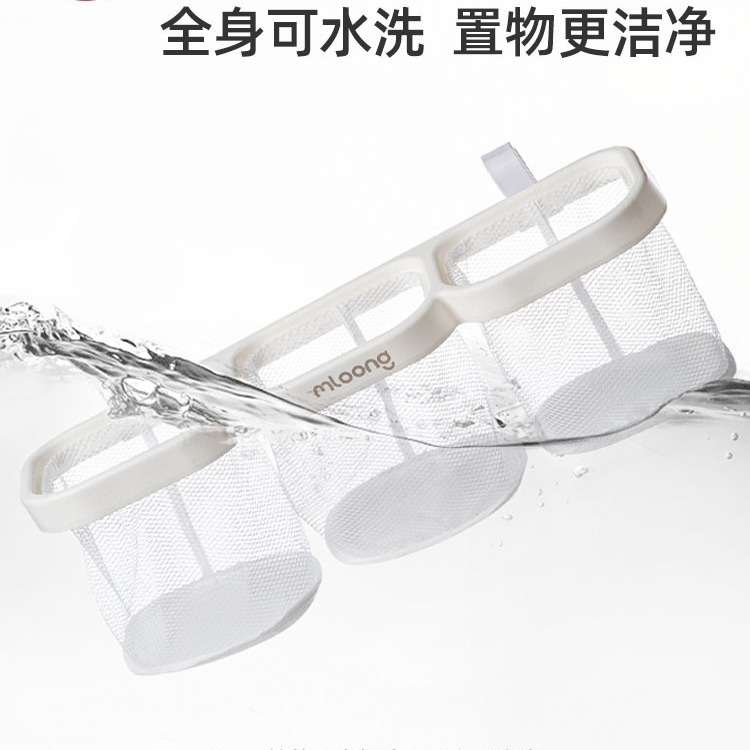曼龙婴儿床边挂篮置物架宝宝多功能尿布台围栏婴儿床头多用收纳篮