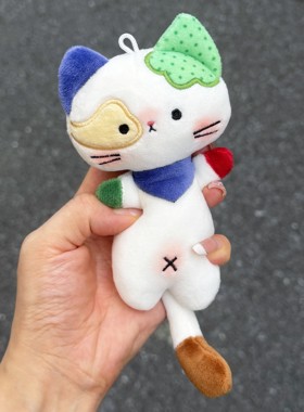 小怪猫咪挂件拼接毛绒公仔玩偶钥匙扣包包挂饰少女心配饰礼物可爱