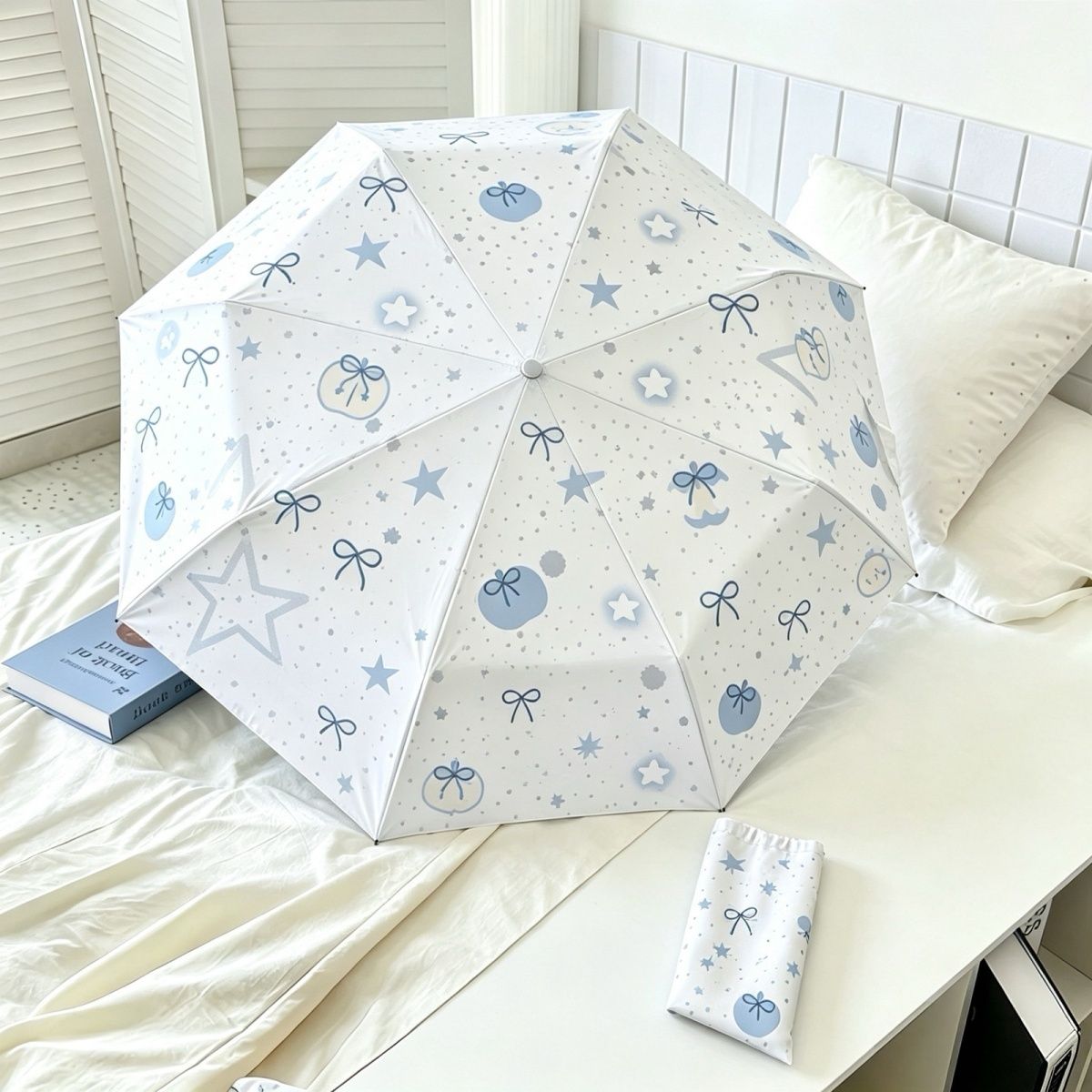薄荷海盐苹果全自动折叠雨伞女生高颜值晴雨两用太阳伞防晒紫外线