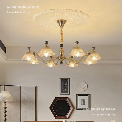 中古风客厅吊灯法式复古餐厅