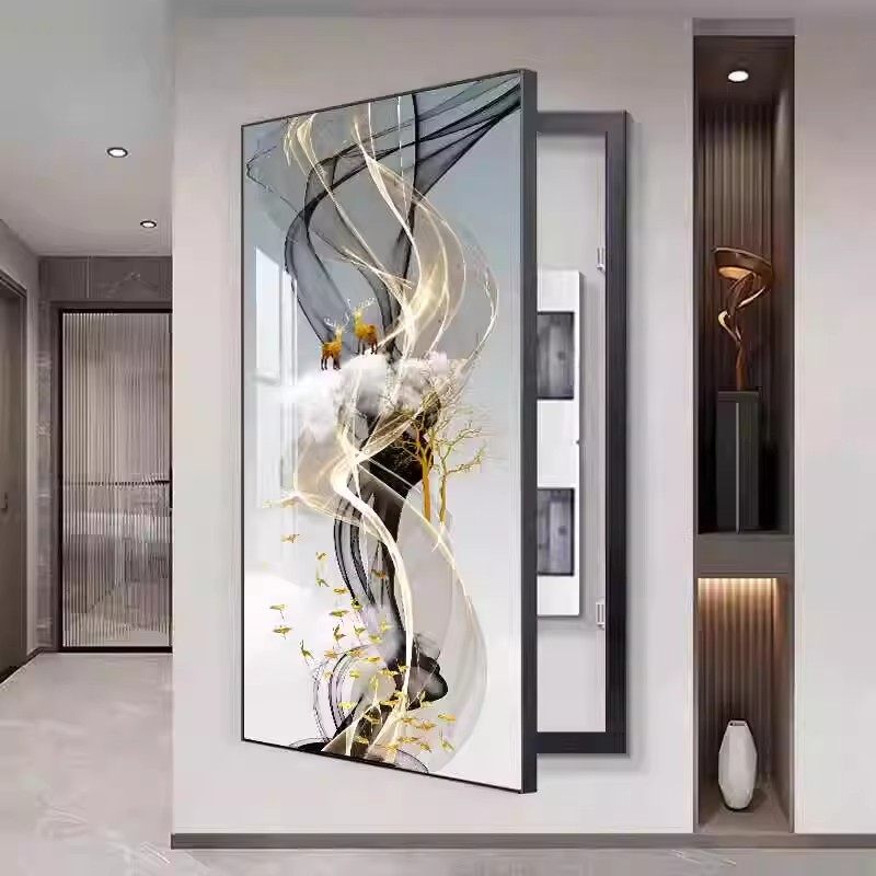 大尺寸电表箱装饰画竖款侘寂风遮挡配电箱总开关电闸网络盒消防栓,家居饰品,电表箱装饰画,淘宝优惠券,粉丝福利购,淘宝优惠卷