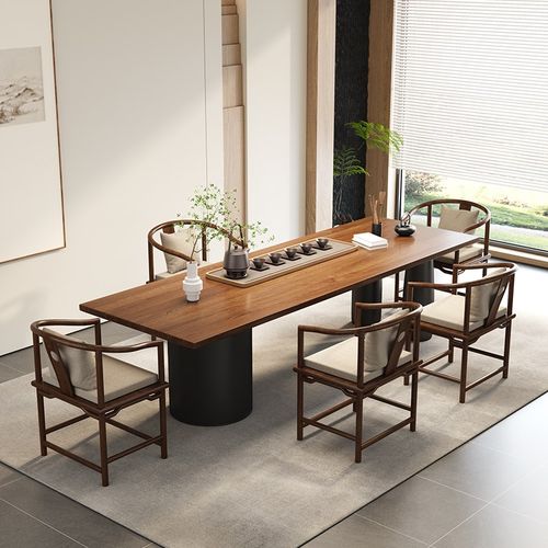 新中式实木茶桌椅组合现代简约禅意茶室泡茶台办公室家用大板茶台