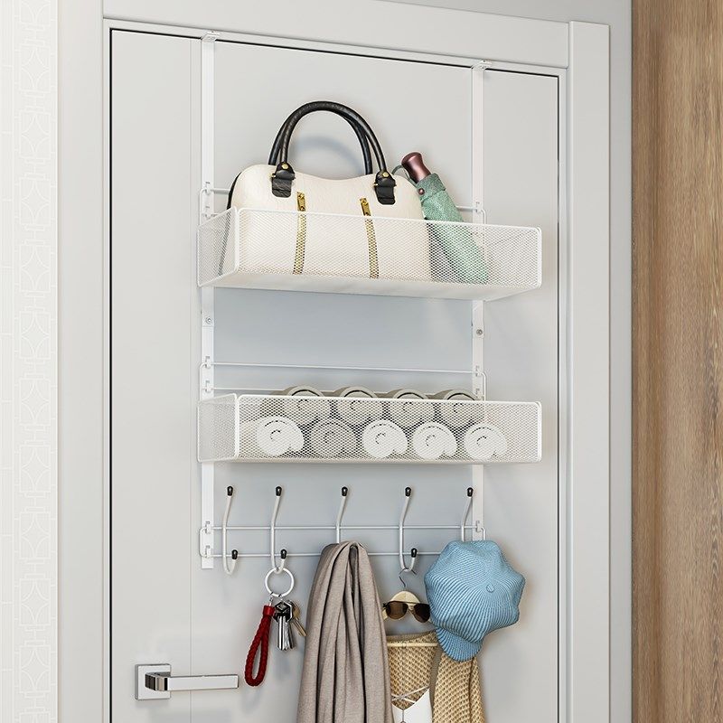 门后挂钩置物架挂衣架收纳神器进门口挂篮门上免打孔挂架包包帽子,收纳整理,挂钩/粘钩,淘宝优惠券,粉丝福利购,淘宝优惠卷