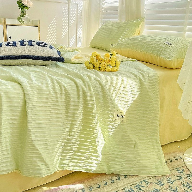 夏季水洗棉夏被四件套可机洗非全棉纯棉夏凉被空调被双人夏薄被子,床上用品,学生床品套件,淘宝优惠券,粉丝福利购,淘宝优惠卷