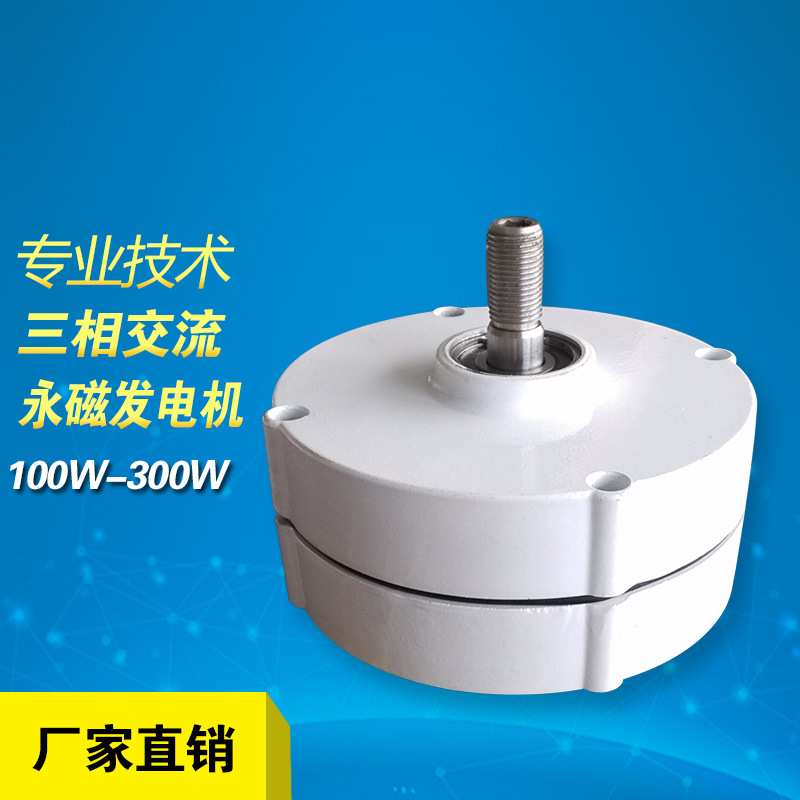 200W三相永磁交流发电机双轴承水平轴小型风力发电机12V24v实验用