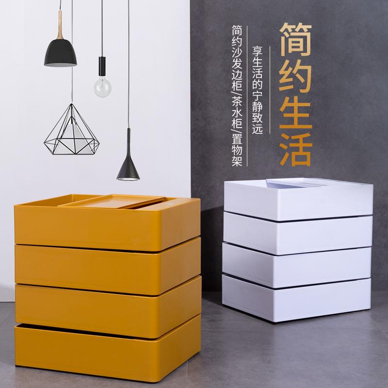 360旋转收纳柜子ins置物柜简约现代创意宿舍白色小户型储物床头柜