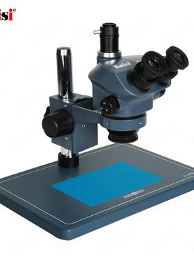 kaisi37050显微镜工业蓝 7到50倍三目连续变倍手机维修检测