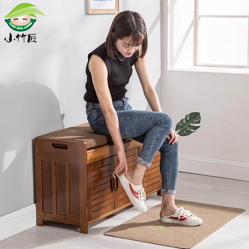 可坐鞋柜百叶门透气带门储物柜收纳家用小户型入户门外鞋柜玄关柜