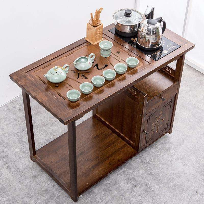 可移动小茶几桌茶车茶台实木家用客厅阳台茶盘泡茶水置物架子