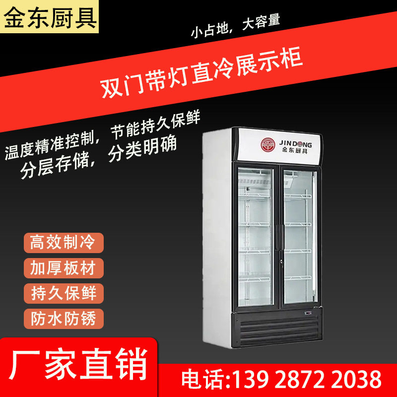 双门带灯直冷展示柜