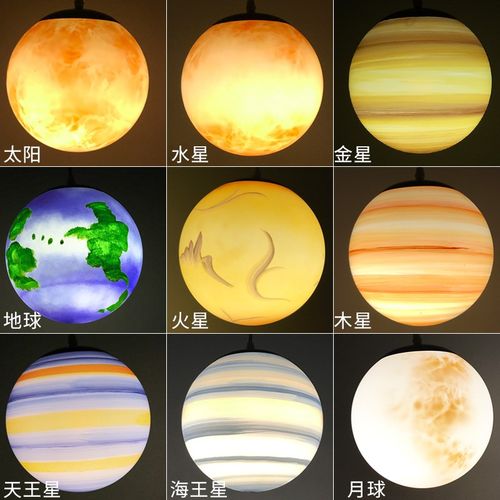 星球灯吊灯九八大行星灯太阳系木星月球幼儿园星空星系装饰灯户外