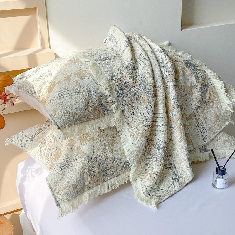 全棉轻奢高级感枕巾一对装枕头垫巾盖防头油四季通用2025新款纯棉