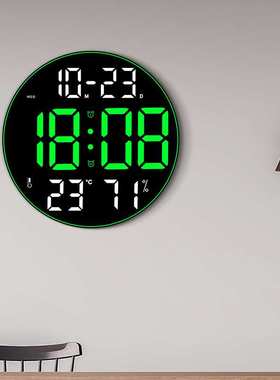 彩色氛围灯12寸大屏多功能时钟北欧简约客厅挂钟LED壁挂钟8011A