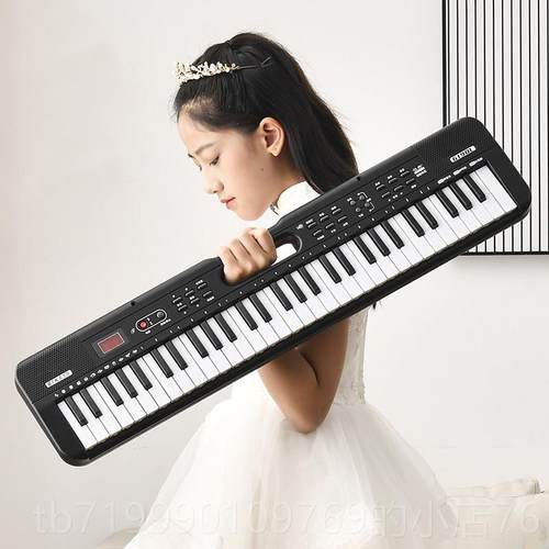 高档手成初提可携式61键智能电子琴儿童人学者亮灯跟弹家用练习子