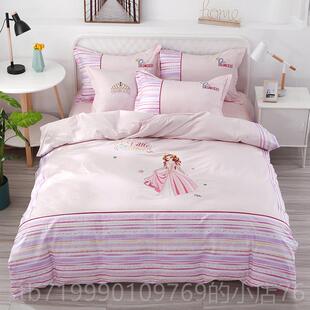 高档儿童床单件套男孩青少年纯棉卡通被套1.2米1.笠5四床全棉件三