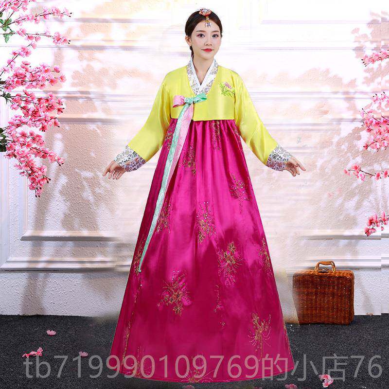 高档韩国宫廷改良韩大长朝今古服装鲜服装鲜族服女成人出民族舞蹈