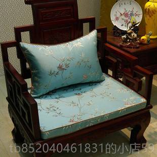 高档夏木季餐新中式花古典罗汉床垫海绵靠垫鸟实木家具圈椅红沙发
