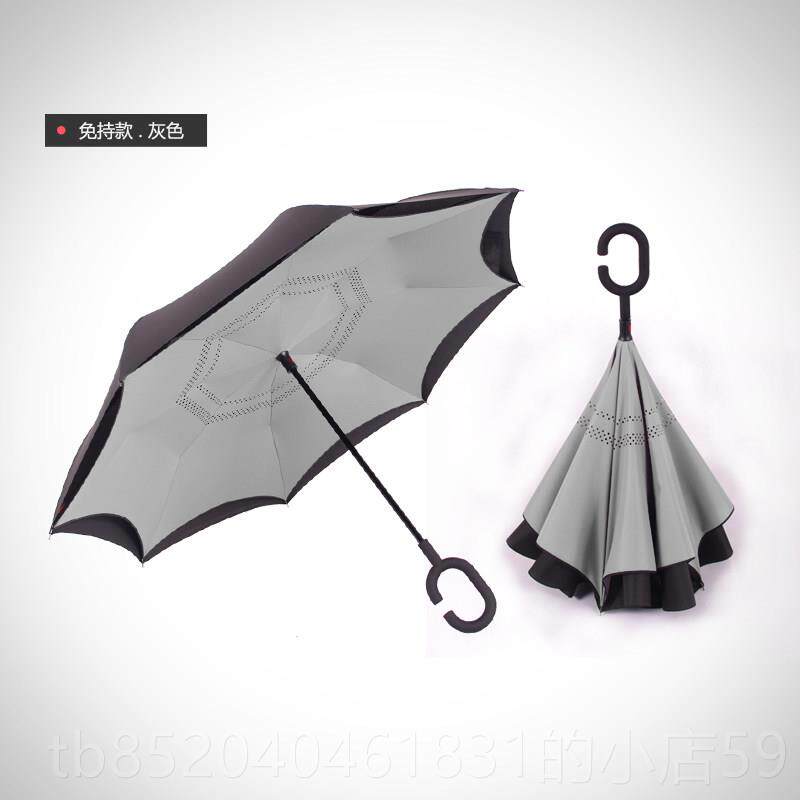 高档雨景创意自动反向双层免持式伞雨长柄伞男女汽士车载反转伞