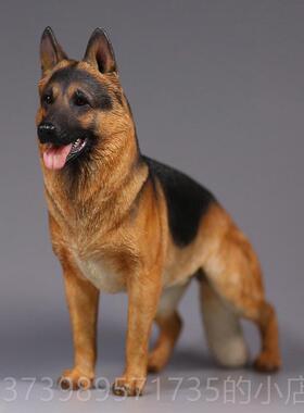 正品国德牧羊犬礼模型摆件欧式风格 树脂材饰质德牧狗桌面摆盒装