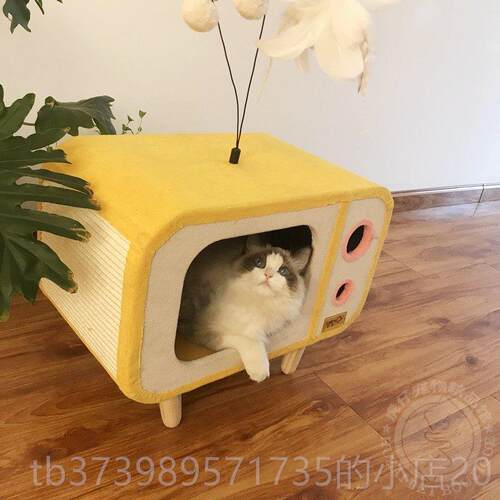 正品acty瑞电视机猫窝创意凯造型猫抓r板猫爬架猫架猫别墅猫跳台