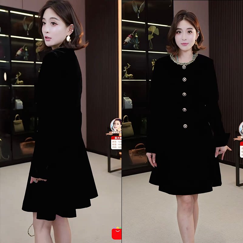 【辰大嗓严选】【米兰】干金风女2025新款秋冬收腰a字裙JY25D03