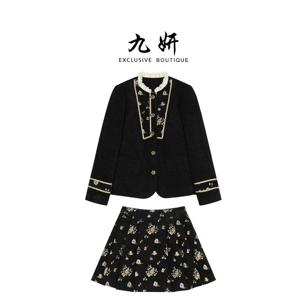 【好奢大上新】【松露】法式小香风丝绒短款加绒套装秋冬JY25D09