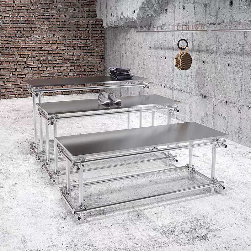 服装店中岛桌中间摆放不锈钢男装店鞋包包流水台展示台中岛陈列架,3C数码配件,摄像机配件,淘宝优惠券,粉丝福利购,淘宝优惠卷