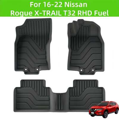 For2016-2022 Rogue X-TRAIL T32 RHD Fuel TPE 3D Car Floor Mat