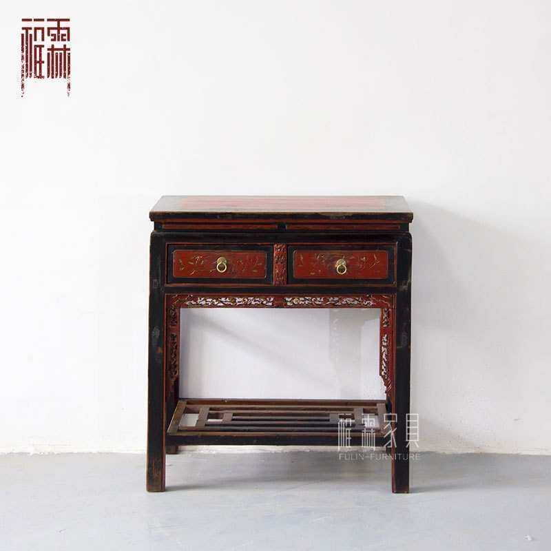 老榆木中堂供桌供台客厅简约彩漆实木香案佛台新中式古做旧案台