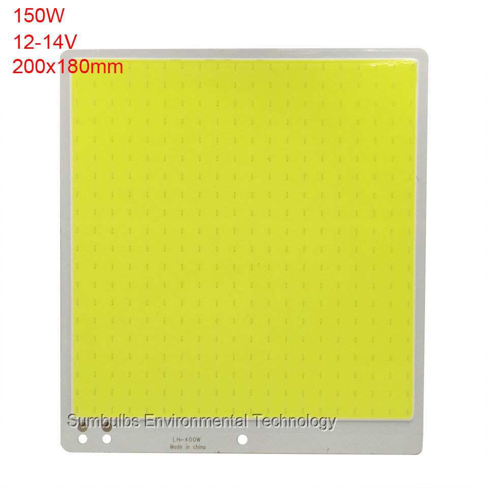 200x180MM直流12V-14V 150W大功率方形COB面光源LED封装灯板冷白