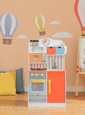 高档teamson迪生家仿宝宝厨房玩具过家礼家儿童玩中型木制具真套